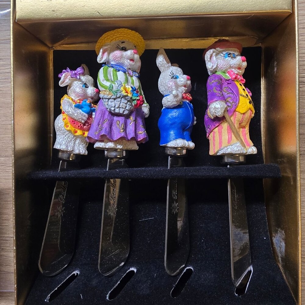 Christopher Radko Easter Bunny Cheese Spreaders Set Spring Party